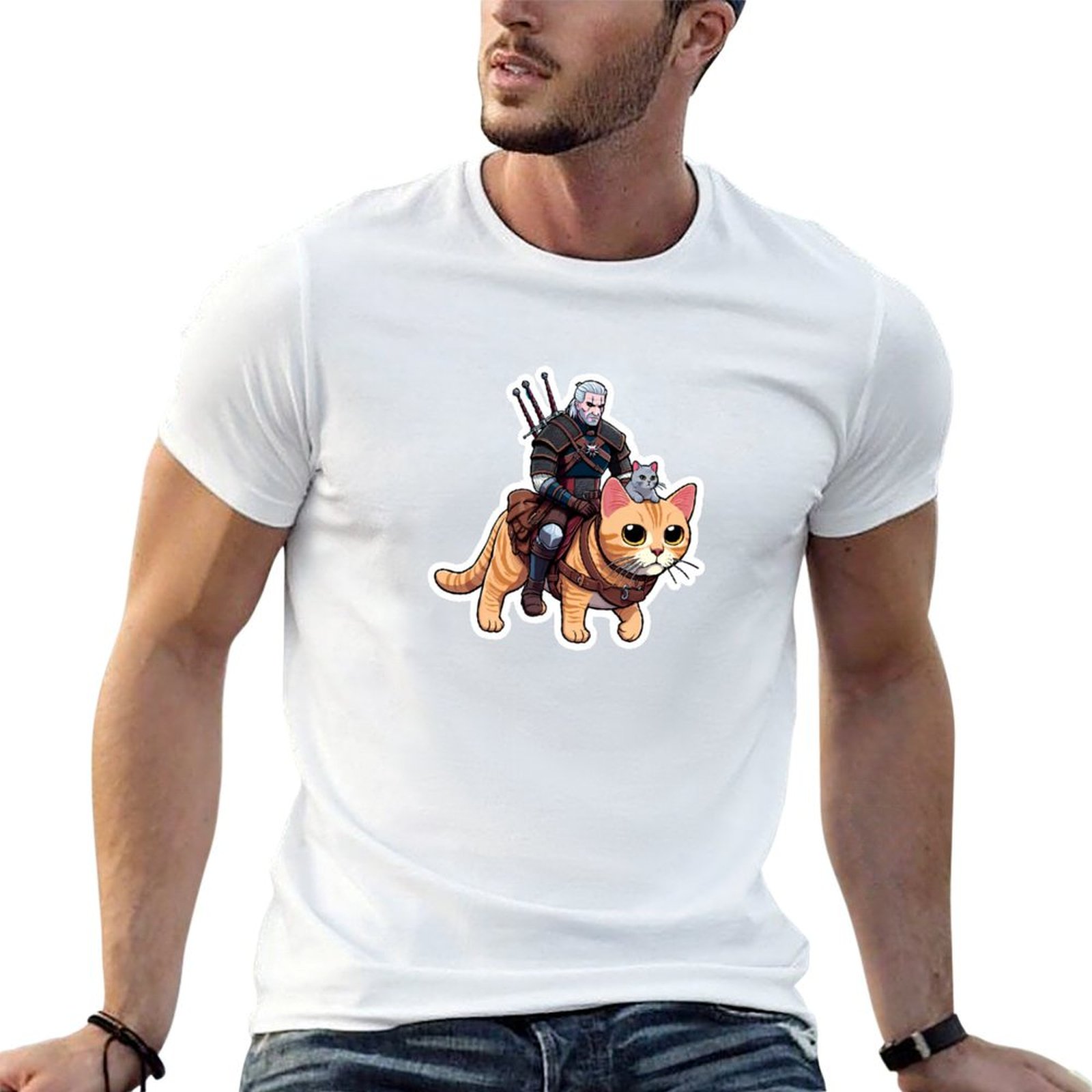 Men'S Grooming Guide - Kaos Panduan Perawatan Kucing Geralt, Atasan