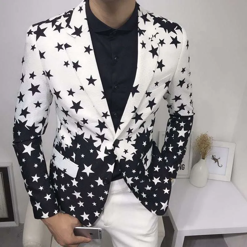 Mens Grooming Brand - Blazer Slim Fit Motif Bintang 2026