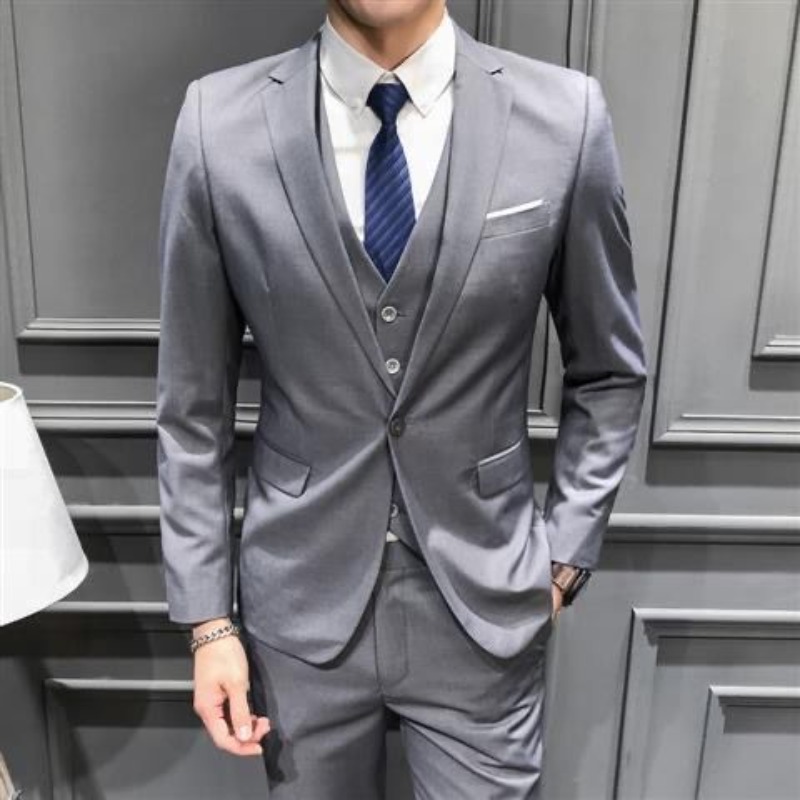 Setelan Jas Pria 3 Potong Slim - Men'S Grooming And Style ulasan dan harga