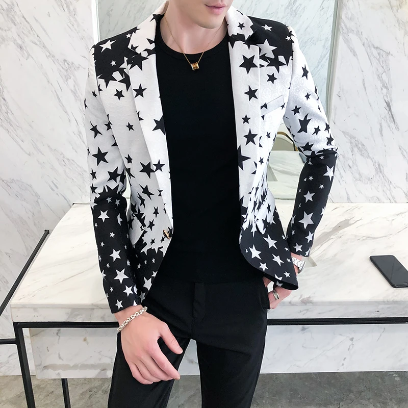 Blazer Slim Fit Motif Bintang  - Mens Grooming Brand ulasan dan harga