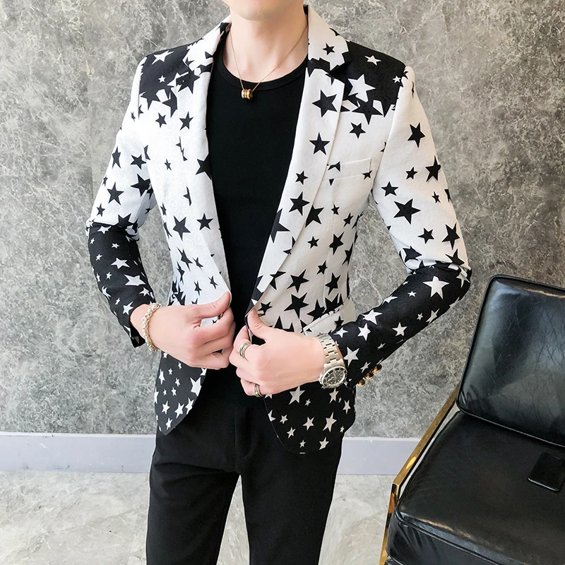Blazer Slim Fit Motif Bintang  - Mens Grooming Brand ulasan dan harga