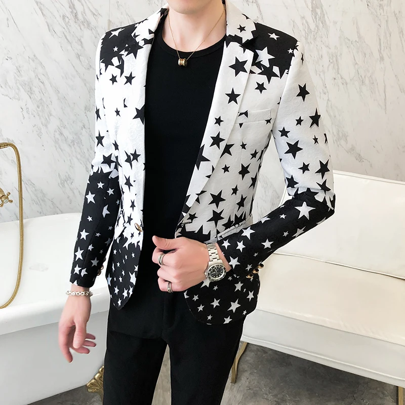 Blazer Slim Fit Motif Bintang  - Mens Grooming Brand ulasan dan harga